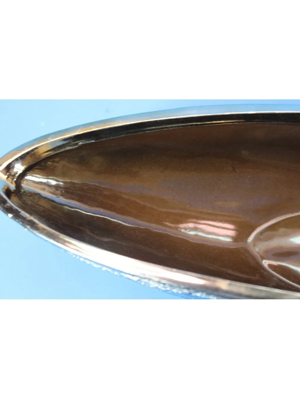 New Gold Etched Decorative Planter Vase Centerpiece Boat Shaped Bowl 14
